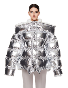 Серебристый пуховик Vetements