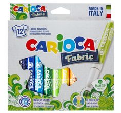 Фломастеры Carioca по текстилю 12 цв.