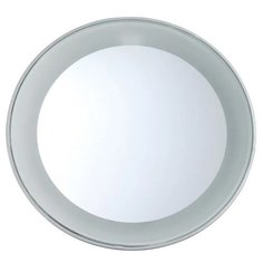 Зеркало косметическое настенное Tweezerman LED 15X Mini Mirror (6796-R) с подсветкой серый