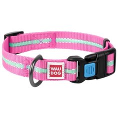 Ошейник WAU DOG Nylon светонакопительный (25 мм) 35-58 см розовый