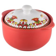 Кастрюля Appetite Narino Карусель 1,6 л, красный/белый