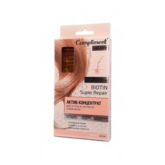 Compliment Expert+ Актив-концентрат для густоты и плотности волос Biotin Super Repair, 5 мл, 8 шт.