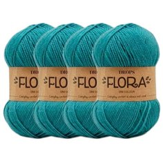 Пряжа DROPS Flora, 65 % шерсть, 35 % альпака, 50 г, 210 м, 4 шт., 12 turquoise