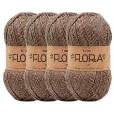 Пряжа DROPS Flora, 65 % шерсть, 35 % альпака, 50 г, 210 м, 4 шт., 08 brown