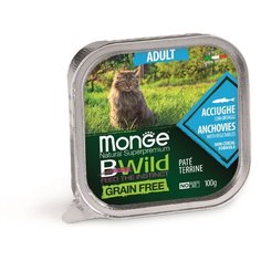 Корм для кошек Monge BWILD Feed the Instinct с анчоусом и с овощами 100 г (паштет)