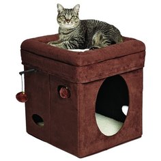 Домик для кошек Midwest Curious Cat Cube 38.4х38.4х42 см brown