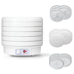 Сушилка ВолТера 1000 Люкс (с 5 решетчатыми, 5 сетчатыми и 5 поддонами для пастилы) белый