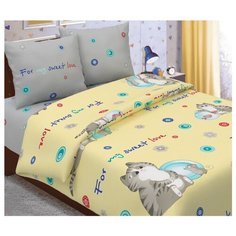 Постельное белье 1.5-спальное Letto Коржик желтый 50х70 бязь желтый/серый
