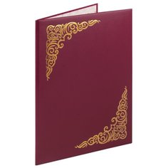 STAFF Папка адресная Basic с виньеткой А4, бумвинил бордовый