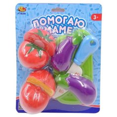 Набор продуктов с посудой ABtoys Помогаю Маме PT-00394 фиолетовый/красный/зеленый