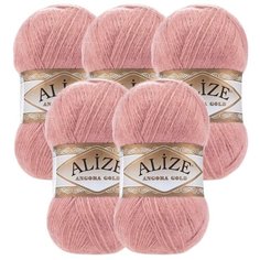 Пряжа Alize Angora Gold, 20 % шерсть, 80 % акрил, 100 г, 550 м, 5 шт., 144 темная пудра
