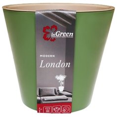 Кашпо InGreen London ING6206, 5л, 23х20.8 см оливковый