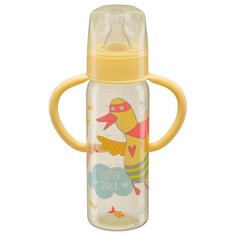 Happy Baby Бутылочка с узким горлом, с ручками 250 мл (10007) с рождения, yellow