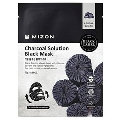Mizon Маска c древесным углем Charcoal Solution Black Mask, 25 г