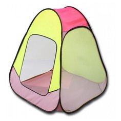Палатка Belon familia ПИ-004КМ-ТФ Эконом Конус-Мини желтый с розовым