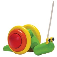 Каталка-игрушка PlanToys Pull-Along Snail (5108) зеленый/желтый/красный