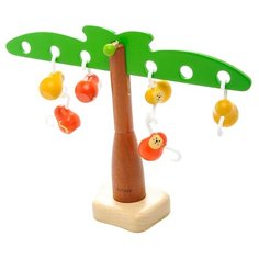 Развивающая игрушка PlanToys Балансирующие обезьянки коричневый/зеленый/оранжевый/желтый