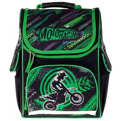 ArtSpace ранец Junior Moto, черный/зеленый