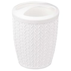 Стакан для зубных щеток Альтернатива Вязаное плетение белый Alternativa