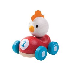 Каталка-игрушка PlanToys Chicken Racer (5679) красный/белый/голубой