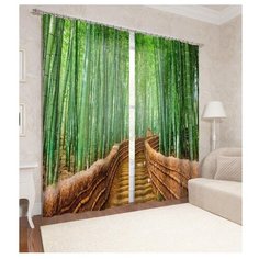 Фотошторы Сирень Бамбуковая аллея (ФШСТ001-13727) на ленте 260 см зеленый