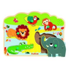 Рамка-вкладыш DJECO Джунгли (01708), 5 дет.