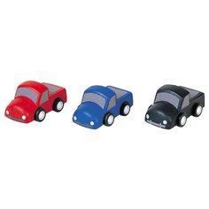 Набор машин PlanToys мини-грузовики (6022) красный/синий/черный