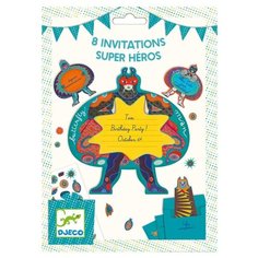 Приглашение DJECO Superhero Invitation (DJ04785), 8 шт.