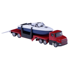 Набор техники Siku Тягач с катером (1613) 16.3 см красный/синий/белый