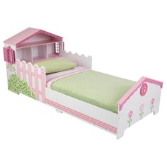 Кровать детская KidKraft Кукольный домик, размер (ДхШ): 165х76 см, спальное место (ДхШ): 140х70 см, каркас: массив дерева, цвет: розовый