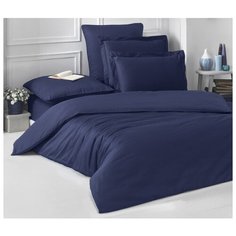 Постельное белье 1.5-спальное KARNA Loft 2985, сатин темно-синий