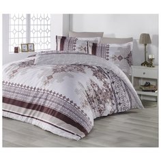 Постельное белье евростандарт Altinbasak Sasun, сатин коричневый