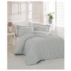 Постельное белье евростандарт Altinbasak Pretty, сатин серый