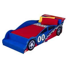 Кровать детская KidKraft Гоночная машина (без белья), размер (ДхШ): 190х70 см, спальное место (ДхШ): 140х75 см, каркас: МДФ, цвет: синий/красный