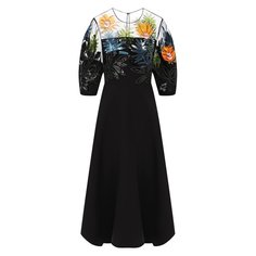 Платье из смеси шерсти и шелка Valentino