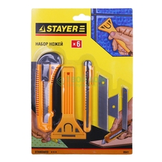 Stayer Набор для ремонта ножи и скрепки 5предм (941)