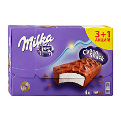Пирожное Milka бисквитное с кремом в молочном шоколаде Шоколадный Перекус 3+1 128 г