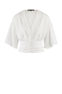 Белая блуза с треугольным вырезом Love Republic