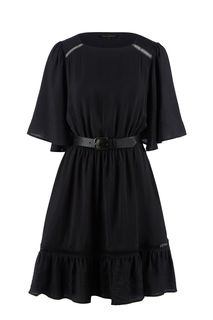 Платье черного цвета с расклешенной юбкой Love Republic