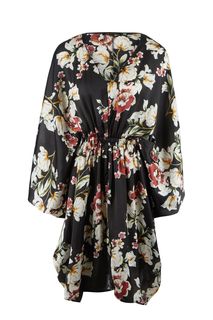 Атласное платье-кимоно с цветочным принтом Love Republic