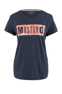 Футболка из хлопка с логотипом бренда Mustang