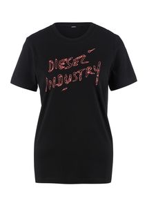 Футболка из хлопка черного цвета Diesel