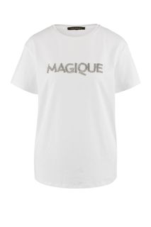 Белая футболка с отделкой бисером Love Republic