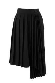 Асимметричная плиссированная юбка черного цвета Love Republic