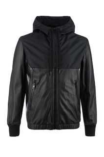 Черная куртка на молнии с капюшоном Diesel