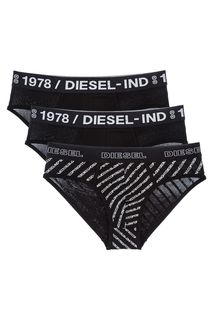 Комплект из трех трусов-брифов черного цвета Diesel