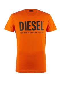 Футболка из хлопка с логотипом бренда Diesel