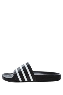 Шлепанцы черного цвета в полоску Adilette Adidas Originals