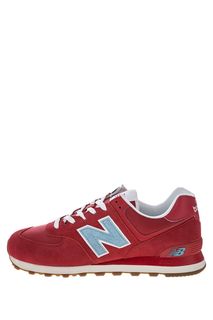 Красные замшевые кроссовки на шнуровке 574 New Balance