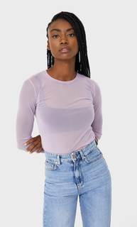 Stradivarius Футболка Из Прозрачной Ткани Женская Коллекция Multicolor M